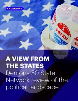 A VIEW FROM THE STATES - Dentons 50 State Network review of the political landscape