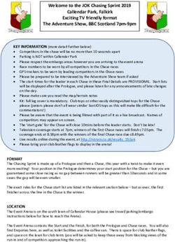 Welcome to the JOK Chasing Sprint 2019 Callendar Park, Falkirk Exciting TV friendly format The Adventure Show, BBC Scotland 7pm-9pm