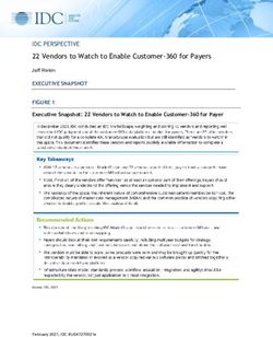 IDC PERSPECTIVE 22 Vendors to Watch to Enable Customer-360 for Payers