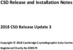 CSD Release and Installation Notes - 2018 CSD Release Update 3 Copyright 2018 Cambridge Crystallographic Data Centre Registered Charity No ...