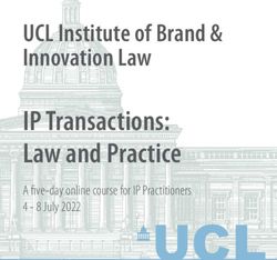 IP Transactions: Law and Practice - UCL Institute of Brand & Innovation Law 4 - 8 July 2022 UCL - University College London