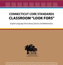 CLASSROOM "LOOK FORS" - CONNECTICUT CORE STANDARDS