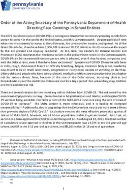 Order of the Acting Secretary of the Pennsylvania Department of Health Directing Face Coverings in School Entities