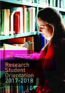 Research Student Orientation 2017-2018 - Ollscoil Chathair Bhaile Átha Cliath Dublin City University - DCU
