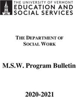 M.S.W. Program Bulletin 2020-2021 - THE DEPARTMENT OF SOCIAL WORK - The University of Vermont