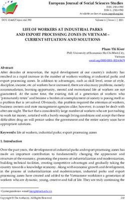 LIFE OF WORKERS AT INDUSTRIAL PARKS AND EXPORT PROCESSING ZONES IN VIETNAM - CURRENT SITUATION AND SOLUTIONS - Oapub.oRg