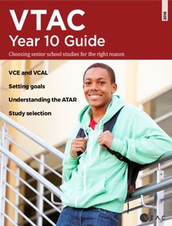 VTAC Choosing senior school studies for the right reason - VCE and VCAL Setting goals - Damascus College