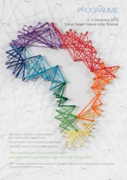 PROGRAMME 11-15 November 2019 Dar es Salaam Serena Hotel, Tanzania - Science Granting Councils Initiative