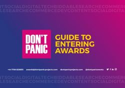 GUIDE TO ENTERING AWARDS - +44 1706 828855 dontpanicprojects.com @dontpanicevents