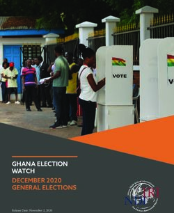 GHANA ELECTION WATCH DECEMBER 2020 GENERAL ELECTIONS - Release Date: November 2, 2020