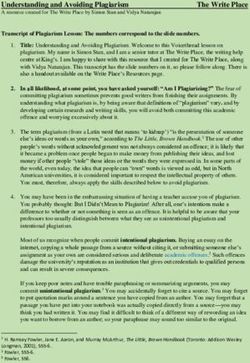 Understanding and Avoiding Plagiarism