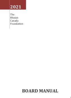 BOARD MANUAL - 2021 The Bhutan Canada Foundation