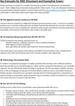 Key Concepts for 2021 Placement and Exemption Exams