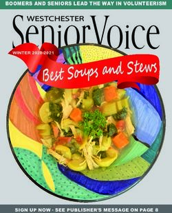 SeniorVoice Best Soups and Stews - SIGN UP NOW - SEE PUBLISHER'S MESSAGE ON PAGE 8 - Westchester Senior Voice