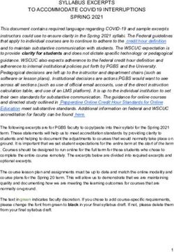 SYLLABUS EXCERPTS TO ACCOMMODATE COVID19 INTERRUPTIONS SPRING 2021
