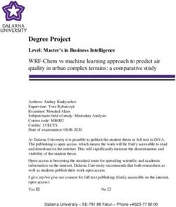 DEGREE PROJECT LEVEL: MASTER'S IN BUSINESS INTELLIGENCE - DIVA
