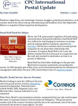 CPC International Postal Update - Consumer Postal Council