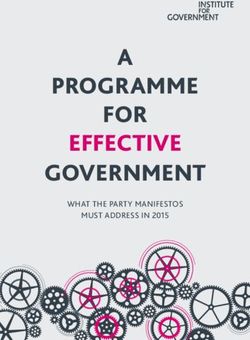 A PROGRAMME FOR EFFECTIVE GOVERNMENT - WHAT THE PARTY MANIFESTOS MUST ADDRESS IN 2015