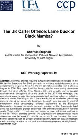 The UK Cartel Offence: Lame Duck or Black Mamba?