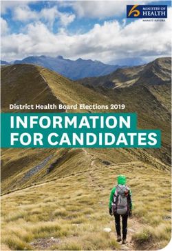 INFORMATION FOR CANDIDATES - District Health Board Elections 2019 - Ministry of Health