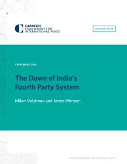 The Dawn of India's Fourth Party System - Milan Vaishnav and Jamie Hintson SEPTEMBER 2019 - Carnegie Endowment