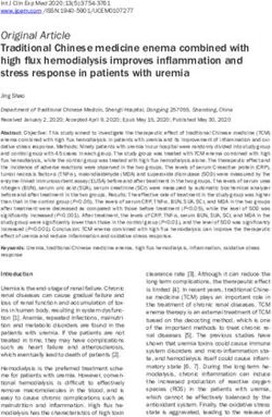 Original Article Traditional Chinese medicine enema combined with high flux hemodialysis improves inflammation and stress response in patients ...