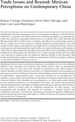 Trade Issues and Beyond: Mexican Perceptions on Contemporary China