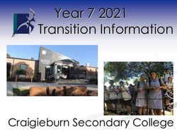 Transition Information - Year 7 2021 - Craigieburn Secondary College