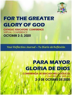 FOR THE GREATER GLORY OF GOD - OCTOBER 2-3, 2020 VIRTUAL CONFERENCE PARA MAYOR GLORIA DE DIOS - Boise