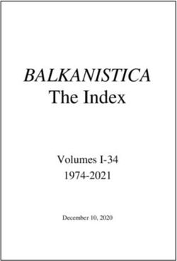 BALKANISTICA The Index - Volumes I-34 1974-2021 - Department of Modern Languages