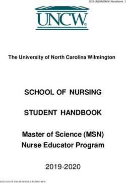 SCHOOL OF NURSING STUDENT HANDBOOK - Master of Science (MSN) Nurse Educator Program 2019-2020 - UNC Wilmington
