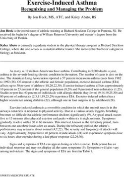 Exercise-Induced Asthma - Recognizing and Managing the Problem