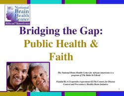 Bridging the Gap: Public Health & Faith - The National Brain Health Center for African-Americans is a program of The Balm In Gilead Funded By A ...