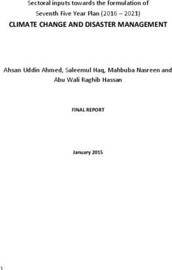 CLIMATE CHANGE AND DISASTER MANAGEMENT - Sectoral inputs towards the formulation of Seventh Five Year Plan (2016 - 2021) Ahsan Uddin Ahmed ...