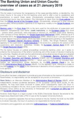 The Banking Union and Union Courts: overview of cases as at 21 January 2019 - European Banking Institute