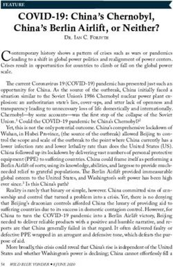 COVID-19: China's Chernobyl, China's Berlin Airlift, or Neither? - Department of Defense