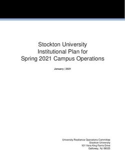 Stockton University Institutional Plan for Spring 2021 Campus Operations