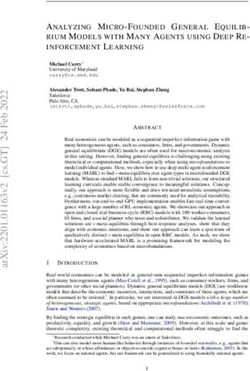 ANALYZING MICRO-FOUNDED GENERAL EQUILIB- RIUM MODELS WITH MANY AGENTS USING DEEP RE- INFORCEMENT LEARNING