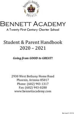Student & Parent Handbook 2020 2021 - Bennett Academy Going from GOOD to GREAT!