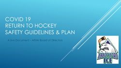 COVID 19 RETURN TO HOCKEY SAFETY GUIDELINES & PLAN - A live Document - AFHA Board of Directors - Abbotsford ...