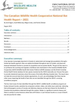 The Canadian Wildlife Health Cooperative National Bat Health Report 2021