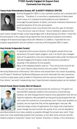 FY2021 Socially Engaged Art Support Grant Comments from the juries