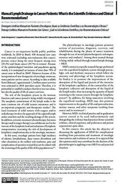 Manual Lymph Drainage in Cancer Patients: What is the Scientific Evidence and Clinical Recommendations? - Revista ...