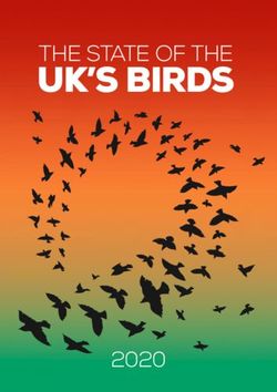 UK'S BIRDS THE STATE OF THE 2020 - BirdLife Data Zone