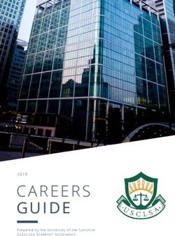 CAREERS GUIDE 2019 Prepared by the University of the Sunshine Coast Law Students' Association - USC Law Students' Association