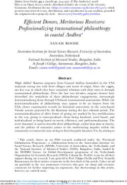 Efficient Donors, Meritorious Receivers: Professionalizing transnational philanthropy in coastal Andhra
