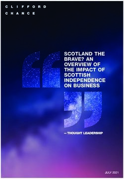 SCOTLAND THE BRAVE? AN OVERVIEW OF THE IMPACT OF SCOTTISH INDEPENDENCE ON BUSINESS