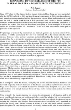 RESPONDING TO THE CHALLENGE OF BIRD FLU IN RURAL POULTRY - INSIGHTS FROM WEST BENGAL