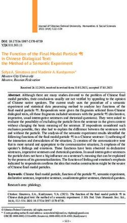 The Function of the Final Modal Particle 啊 in Chinese Dialogical Text: the Method of a Semantic Experiment