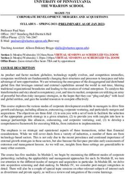 UNIVERSITY OF PENNSYLVANIA THE WHARTON SCHOOL